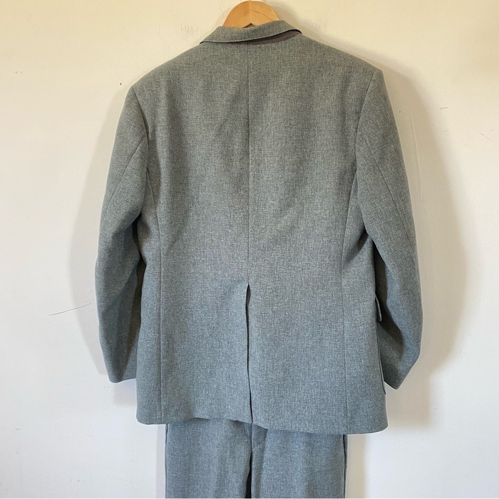Vintage Pantsuit LEVIS Action Suit Gray Polyester Blazer Slacks Retro Mens 42R - Picture 3 of 10